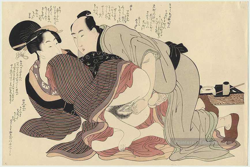 Un homme marié et une célibataire Kitagawa Utamaro sexuel Peintures à l'huile